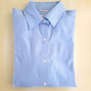 Talbots Blue Womans Button Up Shirt Size 10